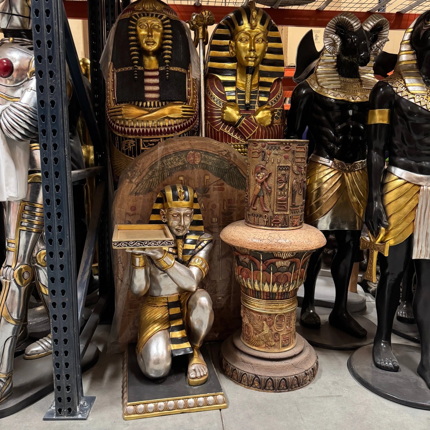 Egyptian Kneeling King Tut Table Statue E0088-HFKTT-H