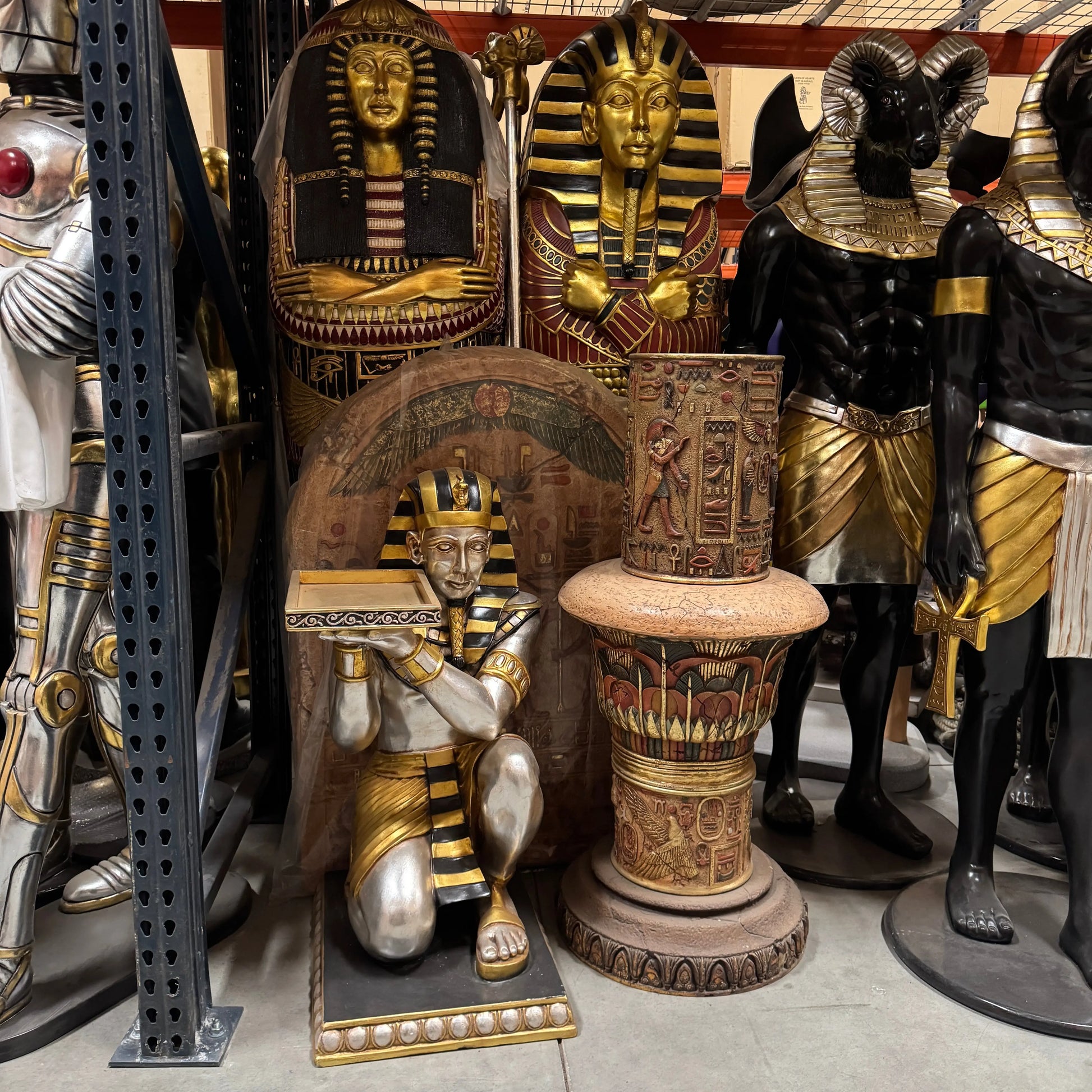 Egyptian Kneeling King Tut Table Statue E0088-HFKTT-H