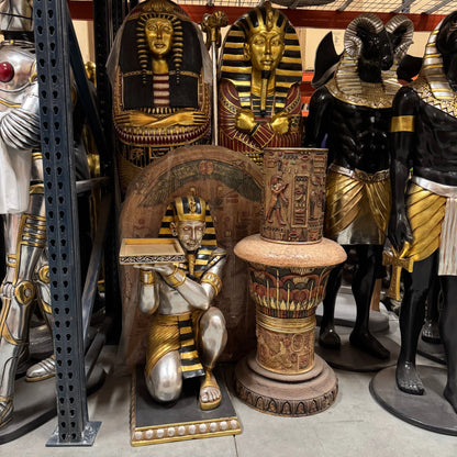 Egyptian Kneeling King Tut Table Statue E0088-HFKTT-H