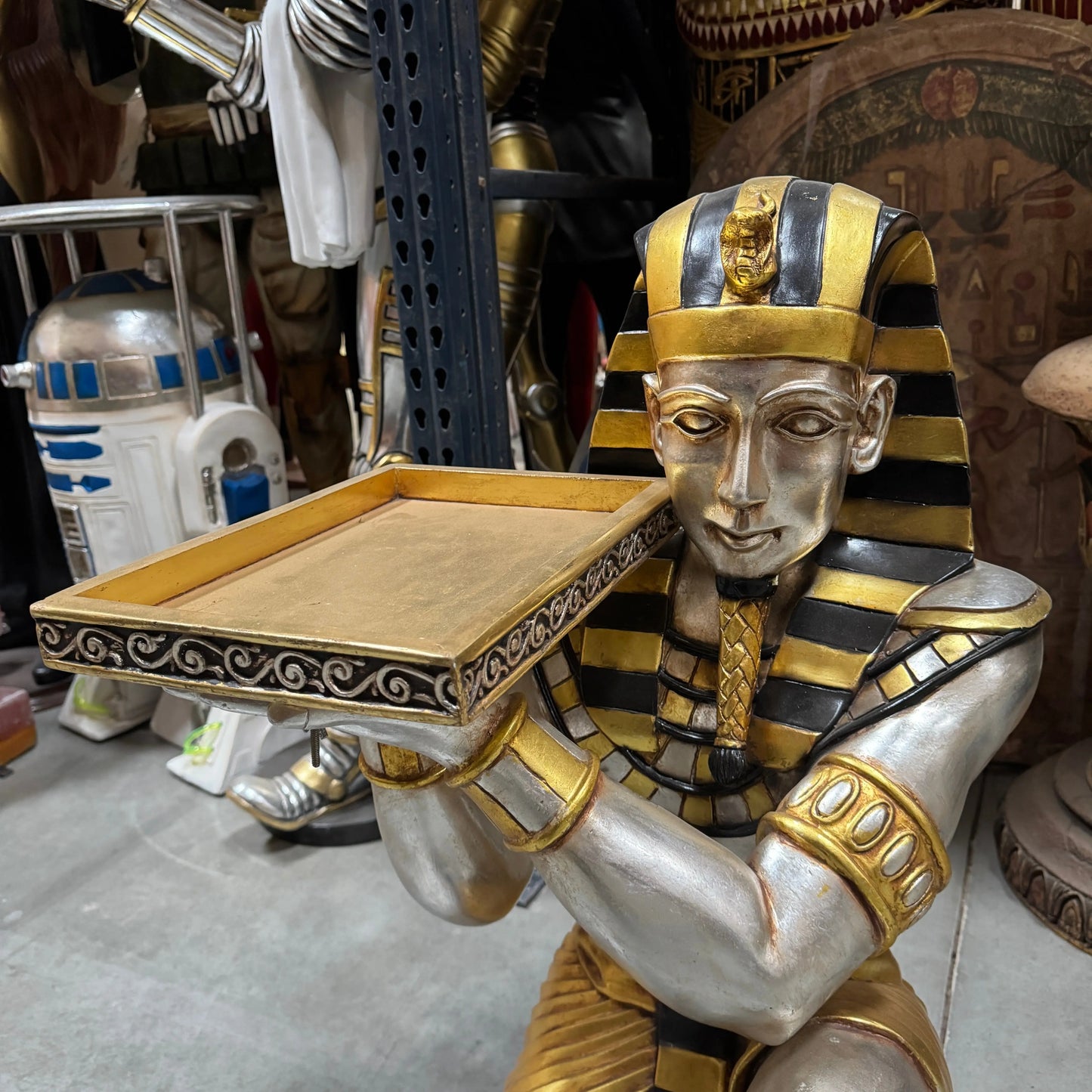 Egyptian Kneeling King Tut Table Statue E0088-HFKTT-H