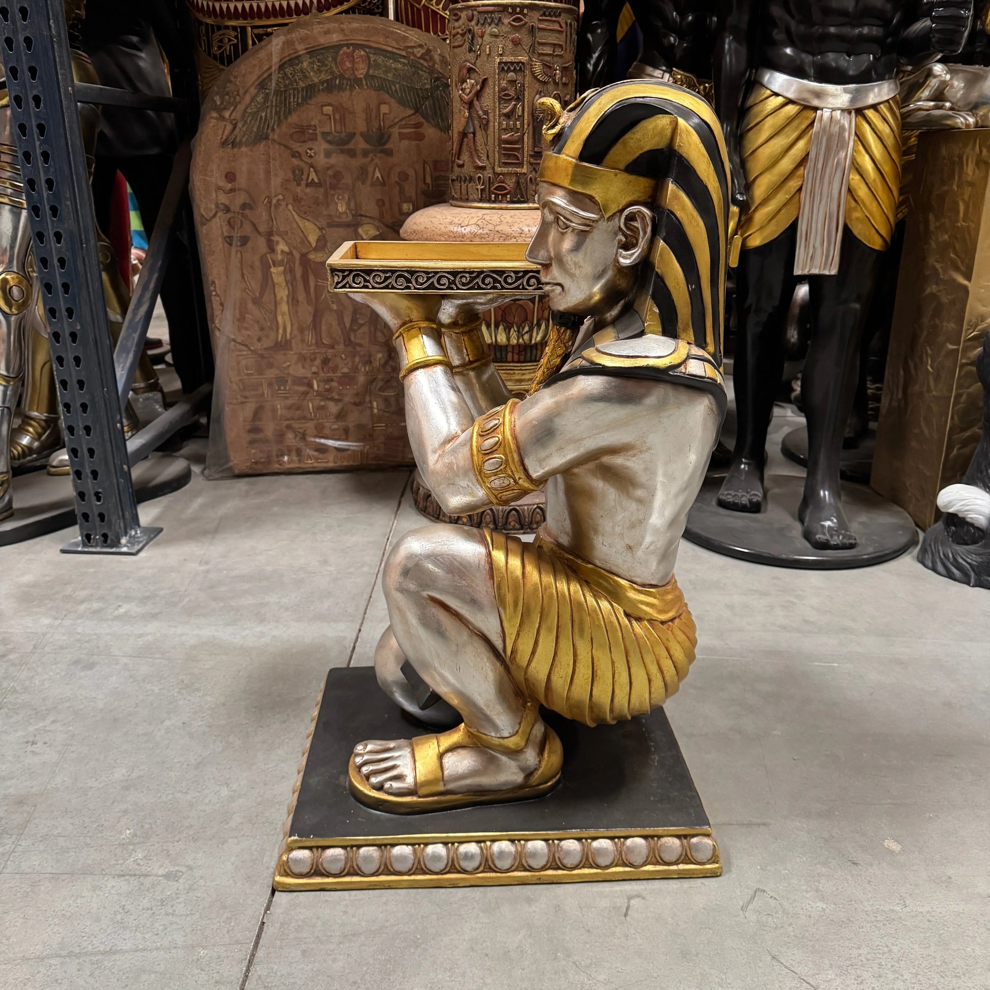 Egyptian Kneeling King Tut Table Statue E0088-HFKTT-H