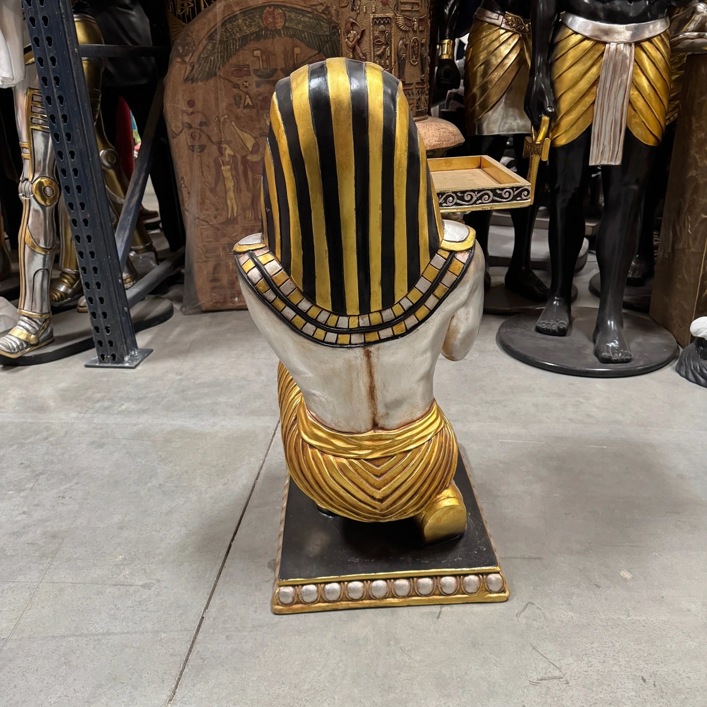 Egyptian Kneeling King Tut Table Statue E0088-HFKTT-H