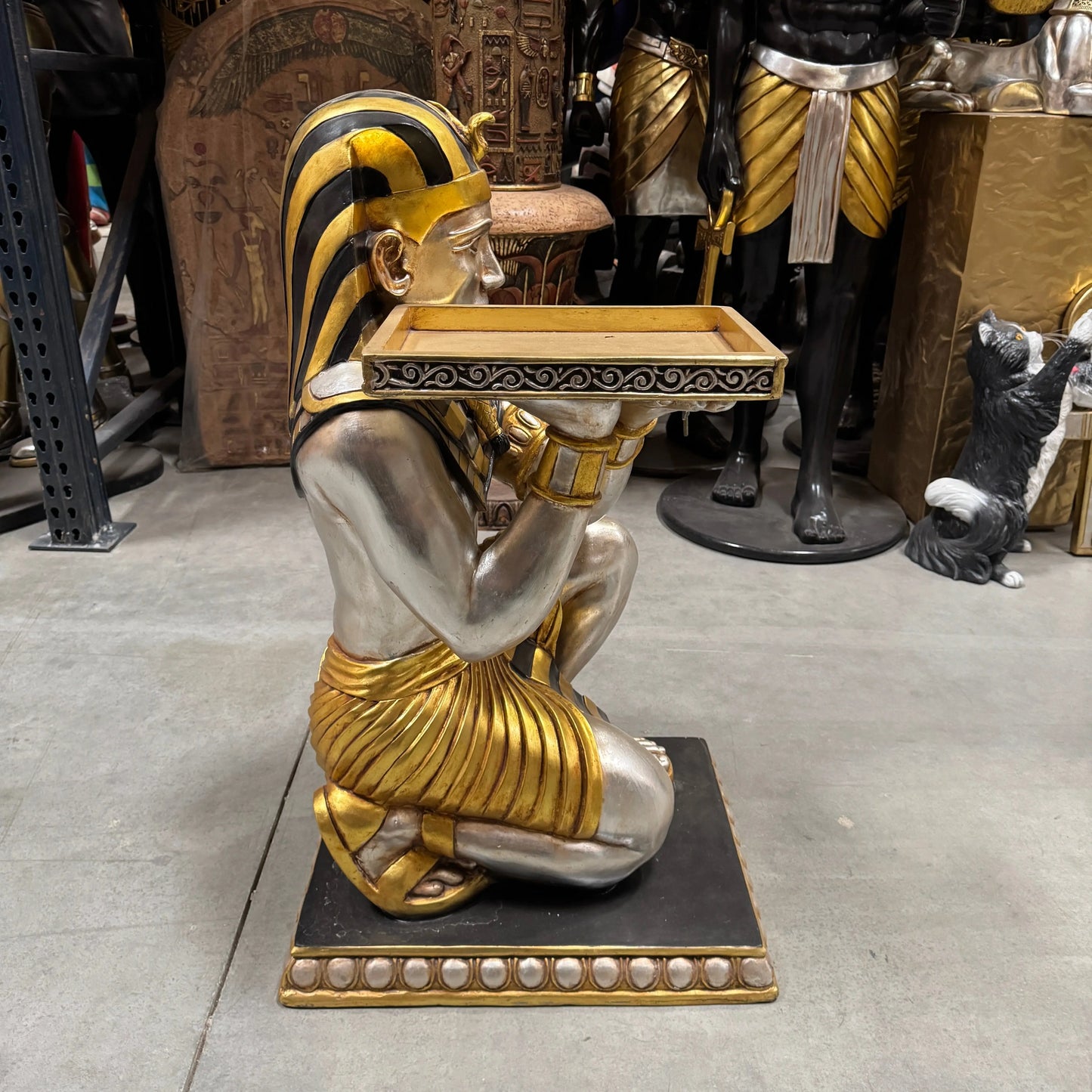 Egyptian Kneeling King Tut Table Statue E0088-HFKTT-H