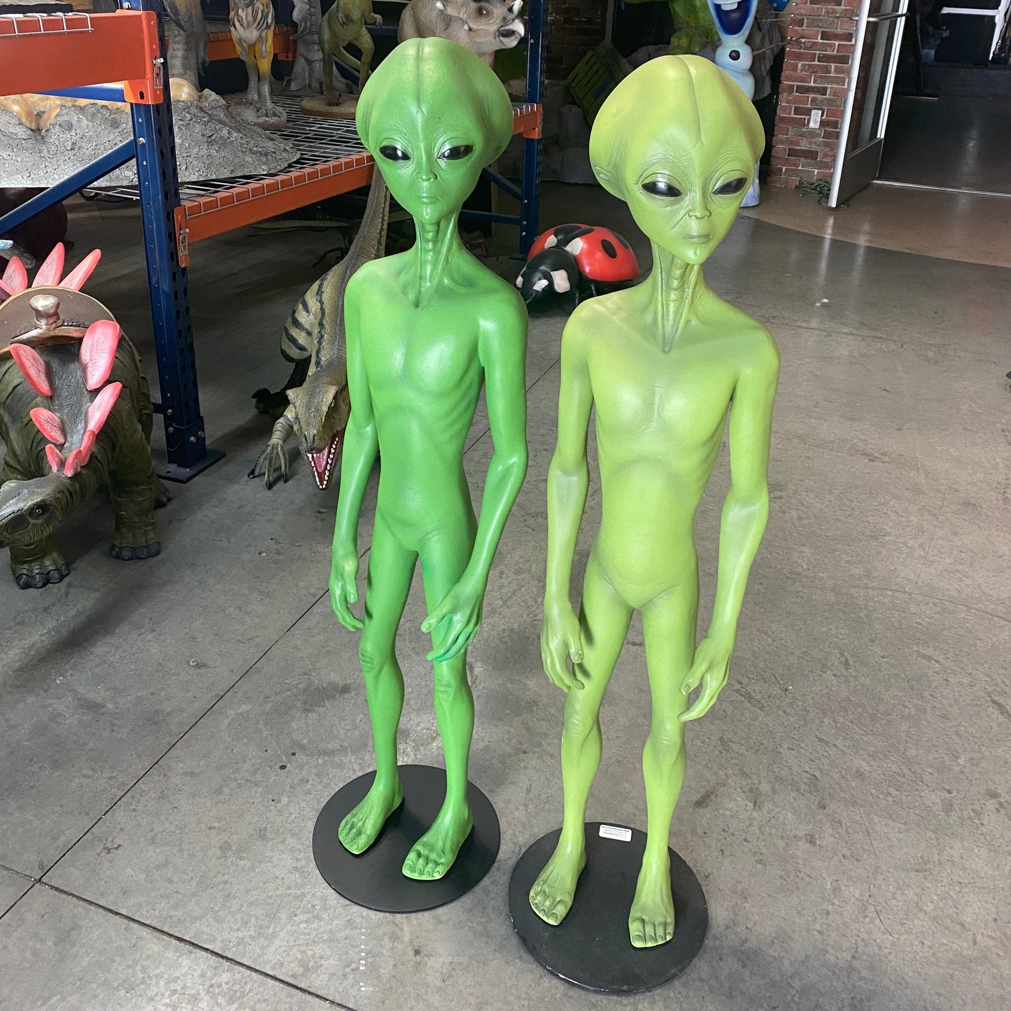 Green Alien Roswell Life Size Statue - LM Treasures Prop Rentals 