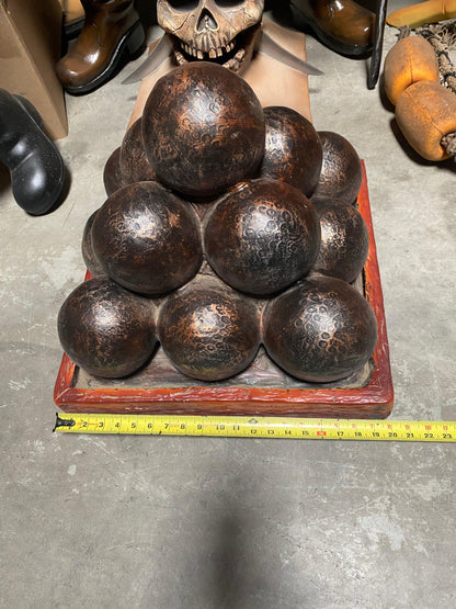 Cannon Balls Pyramid Life Size Statue - LM Treasures Prop Rentals 