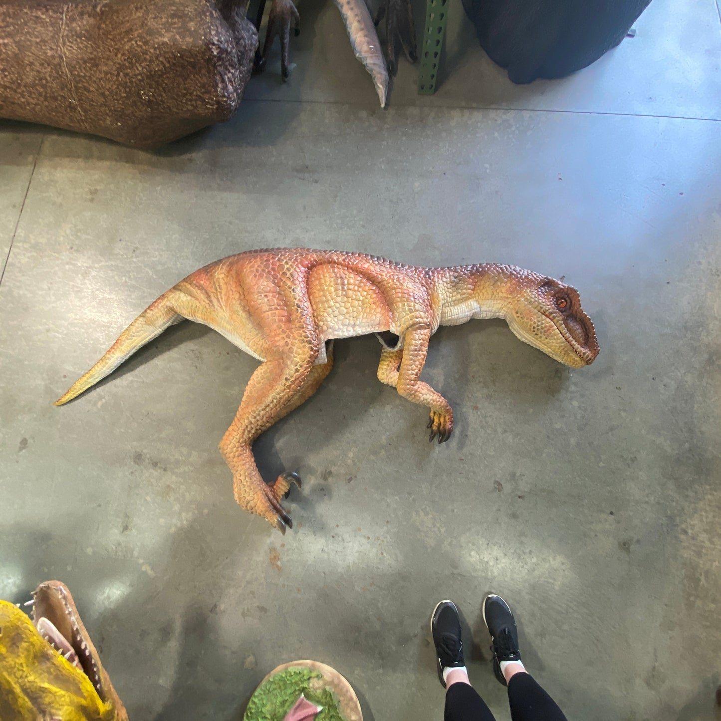 Orange Raptor Dinosaur Shoulder Puppet