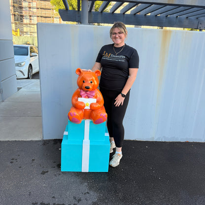 Blue Presents with Bear Statue S0116B-160125-H