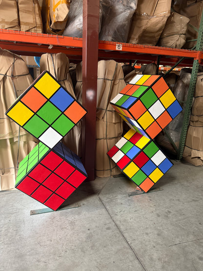 Stacked Giant Rubik Cube Statue