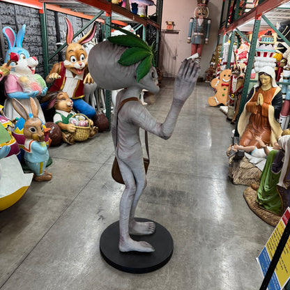 Standing Leaf Alien With Cigar Life Size Statue