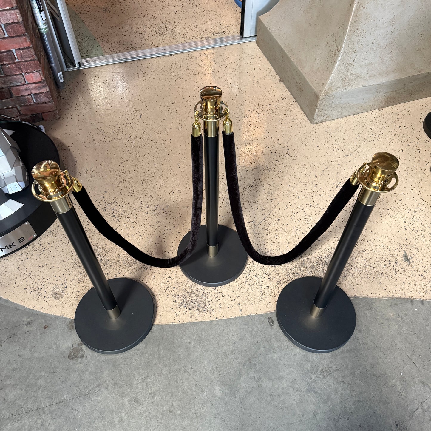 Black Stanchions with Black Ropes
