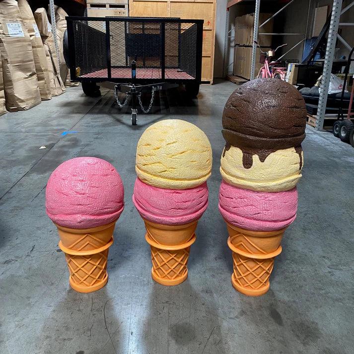 Small Two Scooped Ice Cream Statue - LM Treasures Prop Rentals 