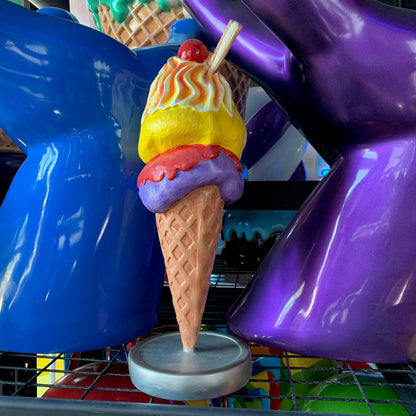 Two Scoop Waffle Ice Cream Statue - LM Treasures Prop Rentals 