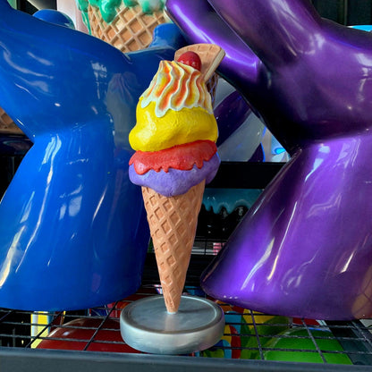 Two Scoop Waffle Ice Cream Statue - LM Treasures Prop Rentals 