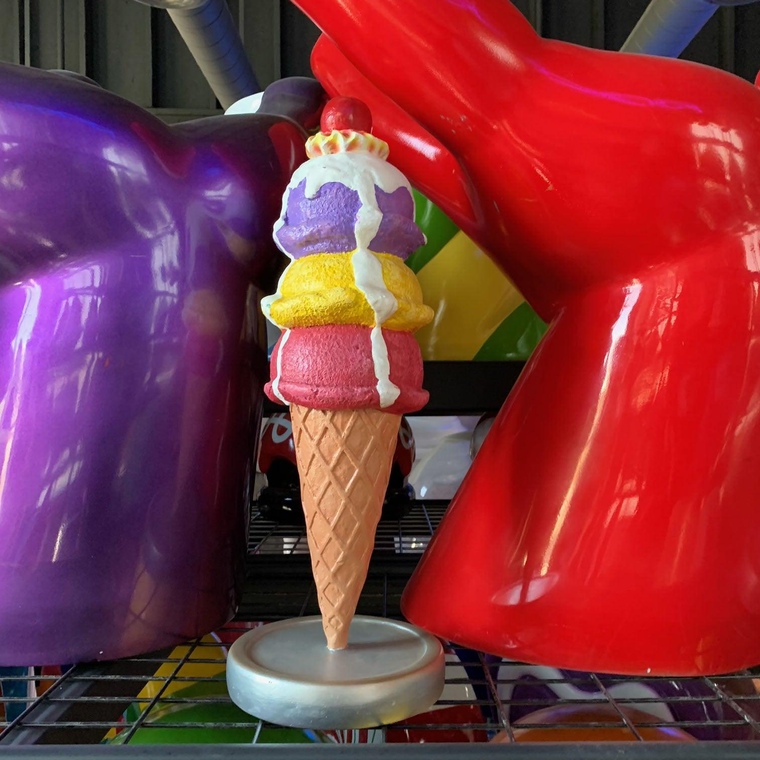 Three Scoop Ice Cream With Cherry Statue - LM Treasures Prop Rentals 