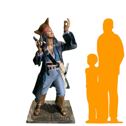 Pirate Jack With Coin Life Size Statue