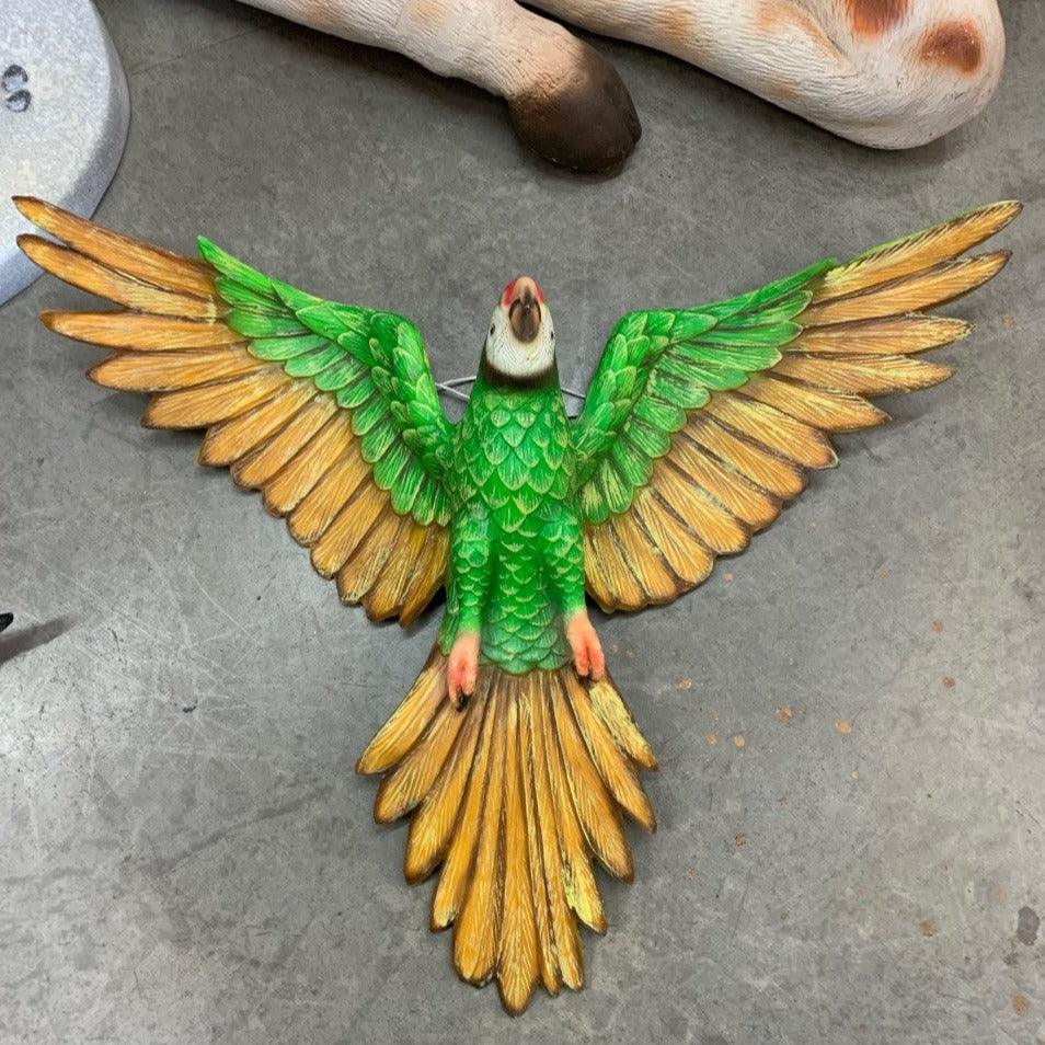 Green Flying Parrot Statue