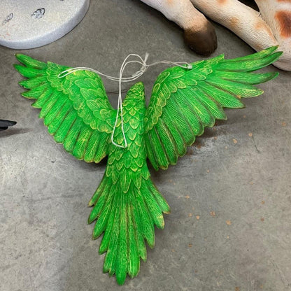 Green Flying Parrot Statue