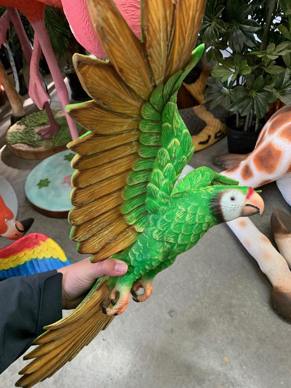 Green Flying Parrot Statue