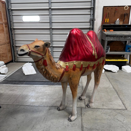 Nativity Camel with Red Ceremonial Blanket Statue A0442-MD-A
