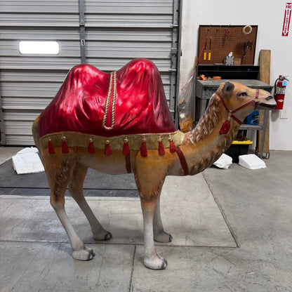 Nativity Camel with Red Ceremonial Blanket Statue A0442-MD-A