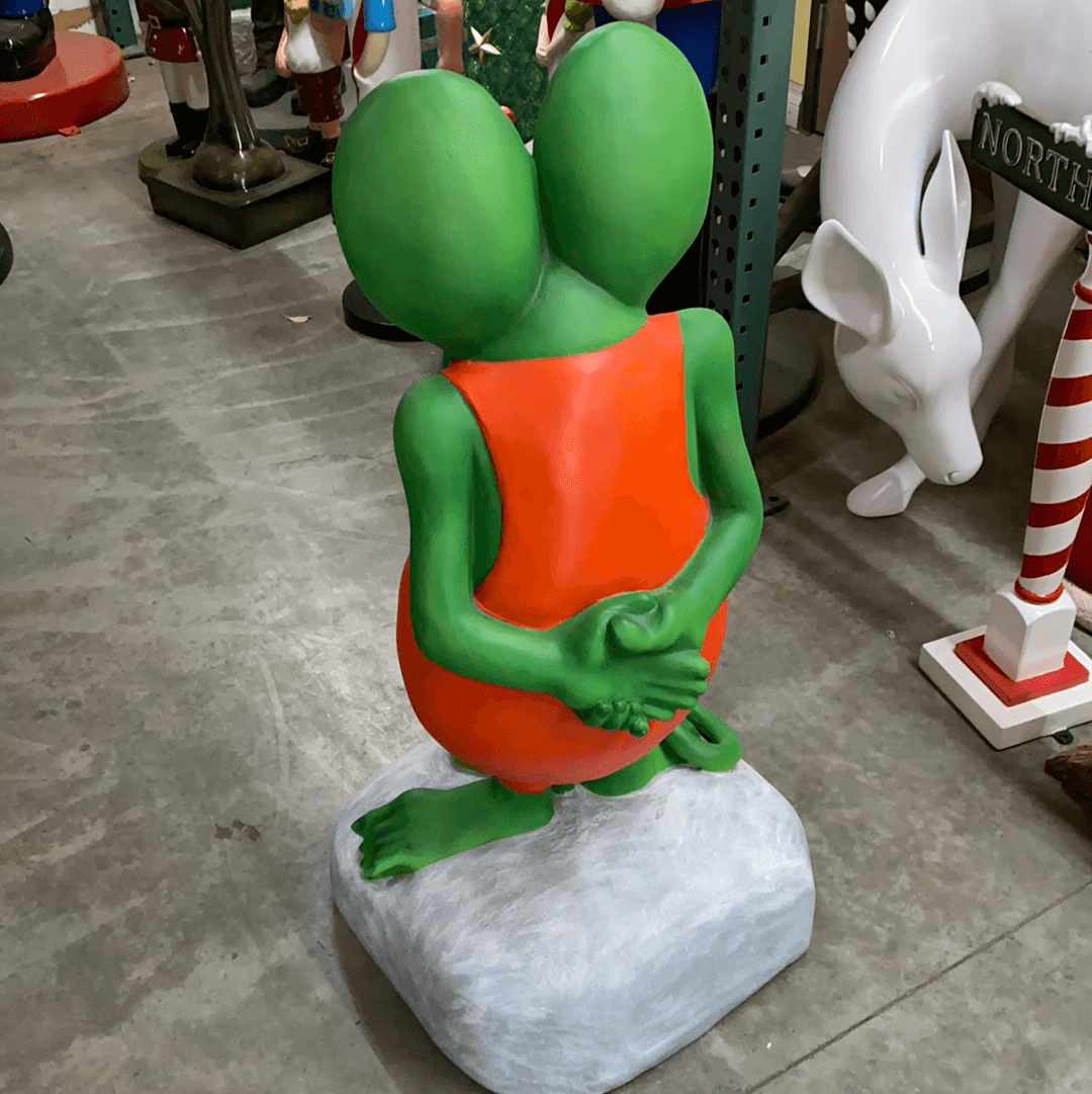 Green Rat Over Sized Statue - LM Treasures Prop Rentals 