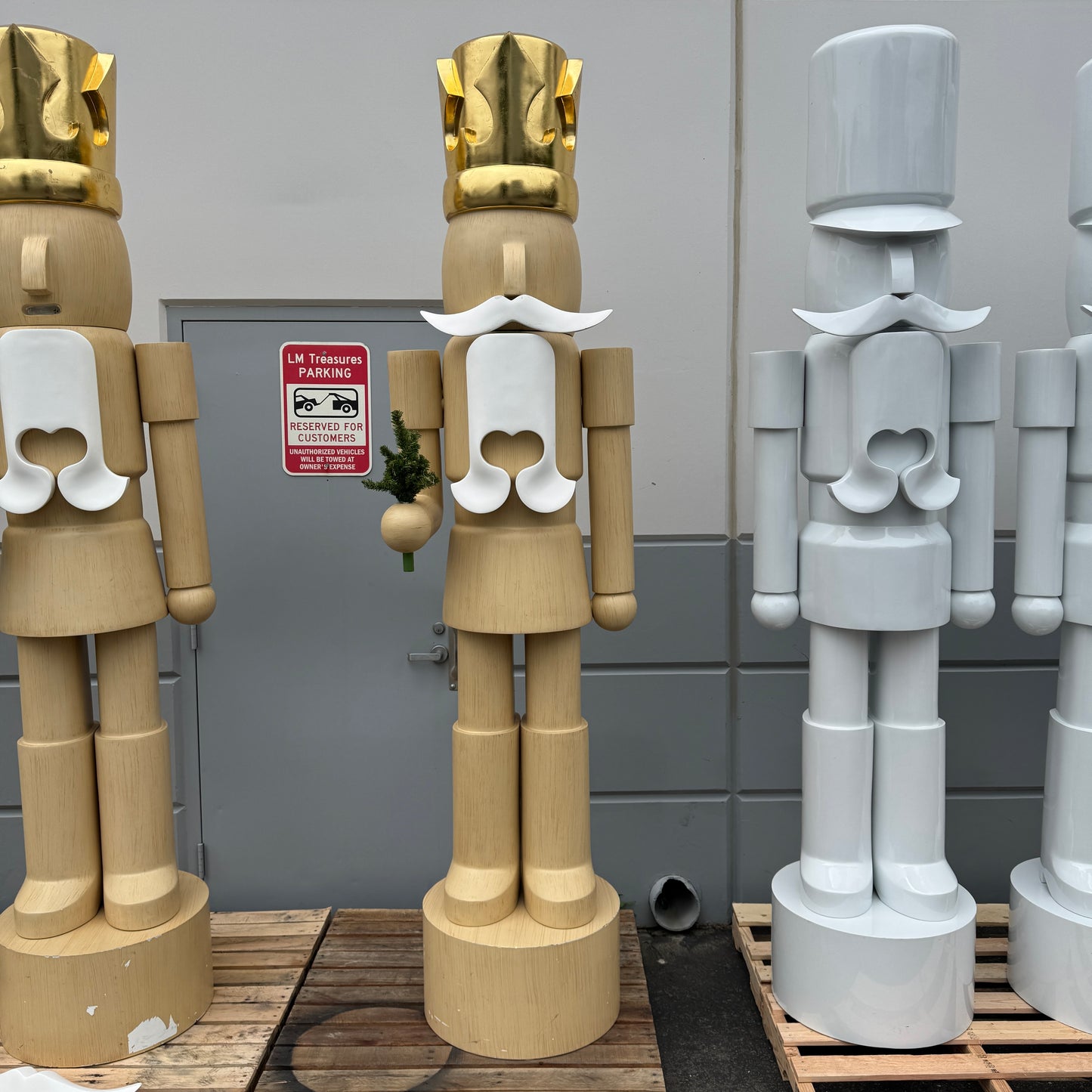 Wood Nutcracker Life Size Christmas Statue