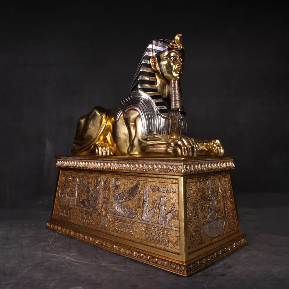 Egyptian Sphinx on Base Statue E0102GL-OTSPB-H