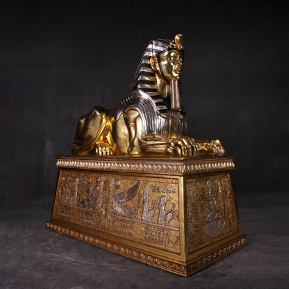 Egyptian Sphinx on Base Statue E0102GL-OTSPB-H