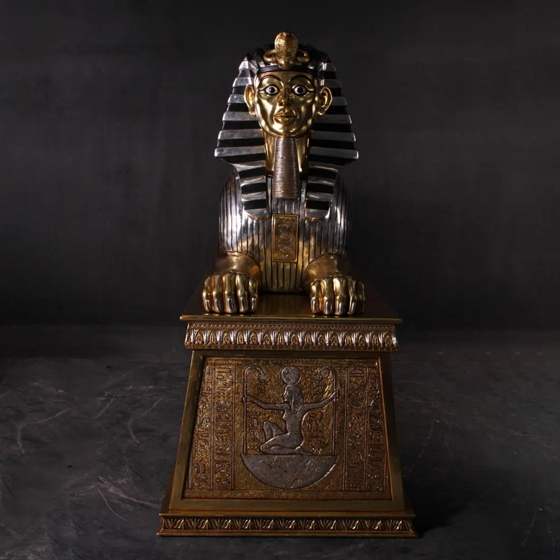 Egyptian Sphinx on Base Statue E0102GL-OTSPB-H