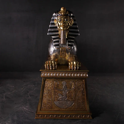 Egyptian Sphinx on Base Statue E0102GL-OTSPB-H