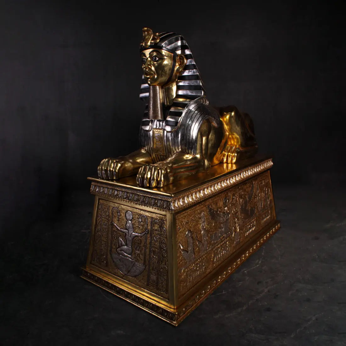 Egyptian Sphinx on Base Statue E0102GL-OTSPB-H