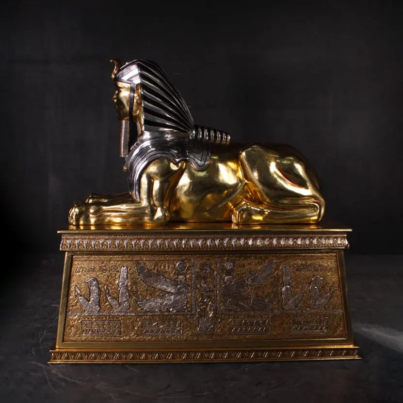 Egyptian Sphinx on Base Statue E0102GL-OTSPB-H