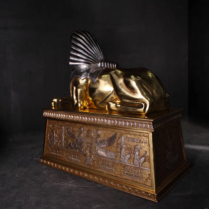 Egyptian Sphinx on Base Statue E0102GL-OTSPB-H