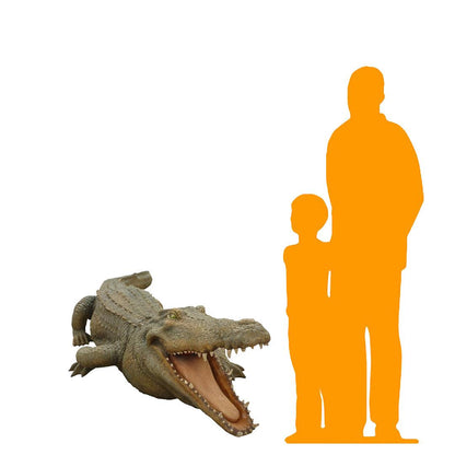 Large Crocodile Mouth Open Statue - LM Treasures Prop Rentals 