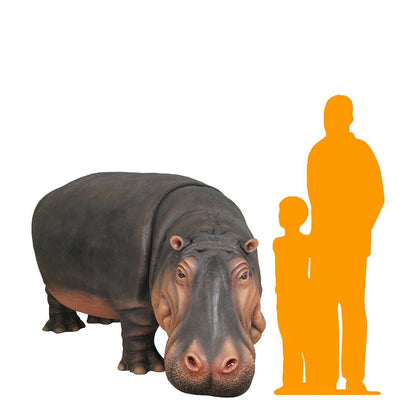 Light Hippo Life Size Statue