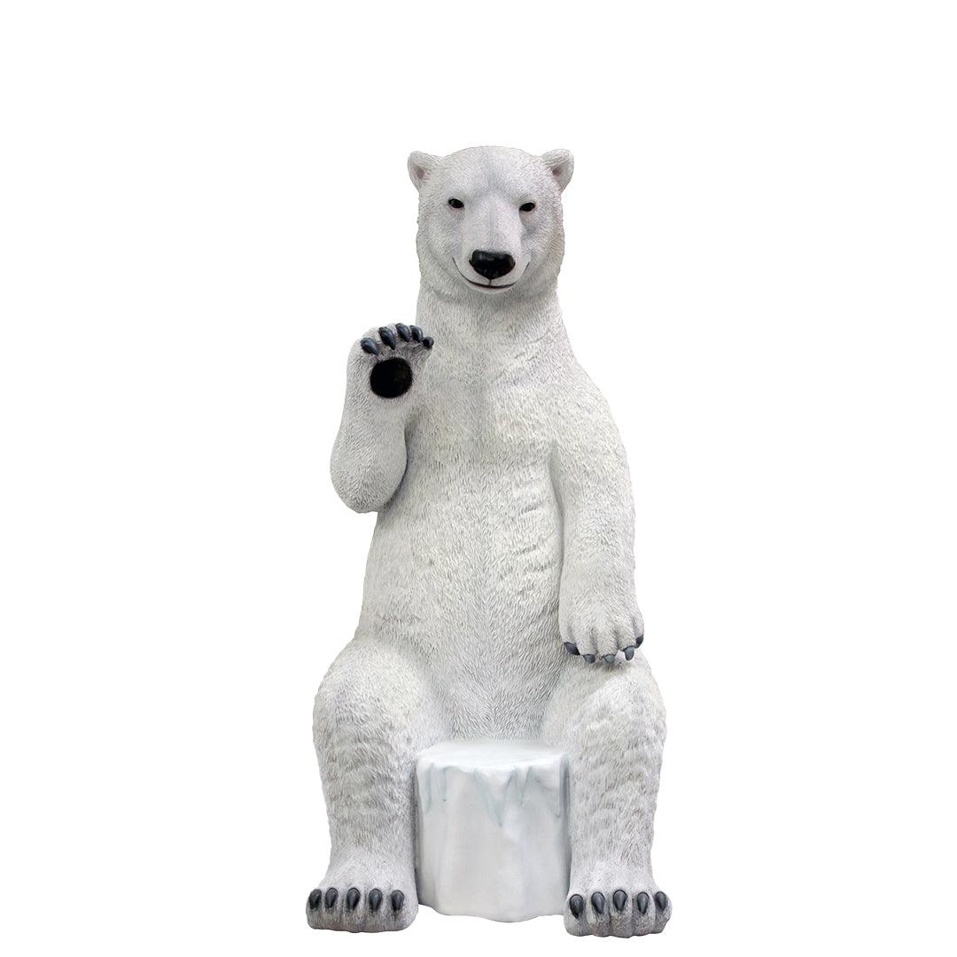 Polar Bear Chair Photo Op Statue
