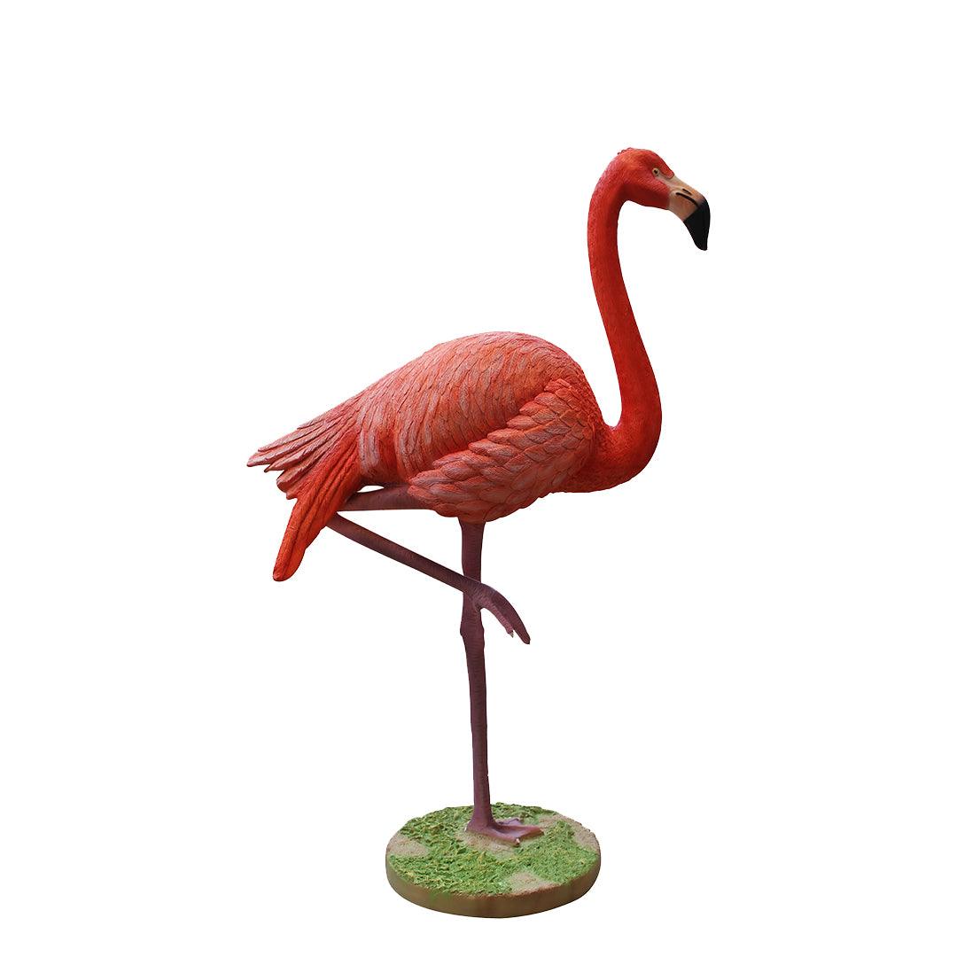 Flamingo Head Up Life Size Statue Prop - LM Treasures Prop Rentals 
