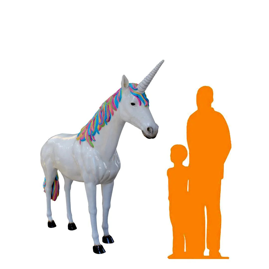 Rainbow Unicorn Life Size Statue