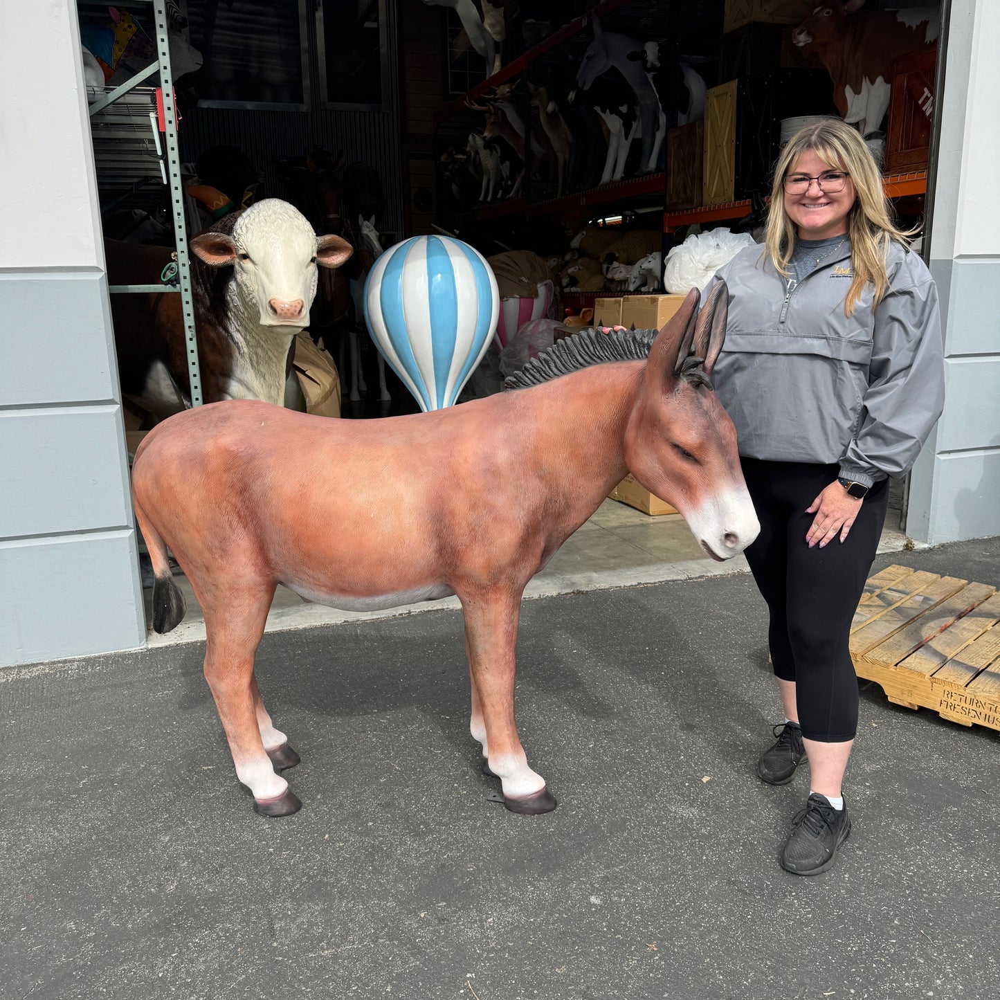 Brown Donkey Mule Statue