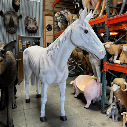 Standing White Horse Statue