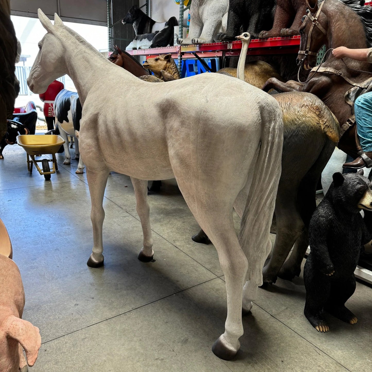 Standing White Horse Statue