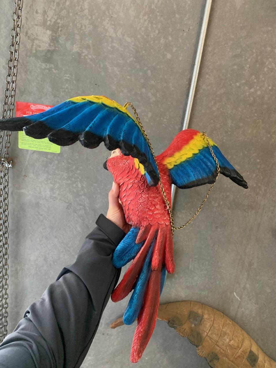 Rainbow Flying Parrot Statue