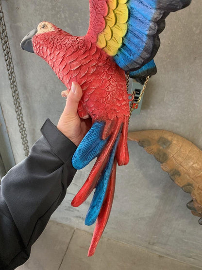 Rainbow Flying Parrot Statue