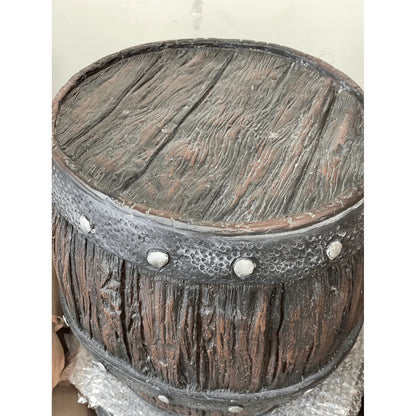 Small Rustic Barrel Statue