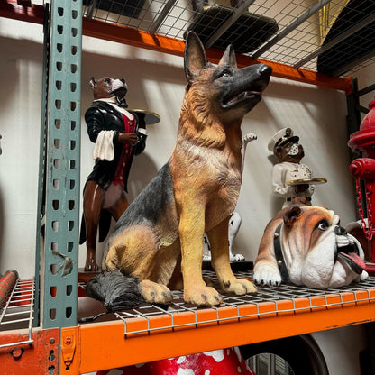 German Shepherd Sitting Dog Statue