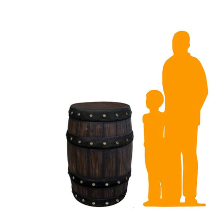 Large Rustic Barrel Life Size Statue