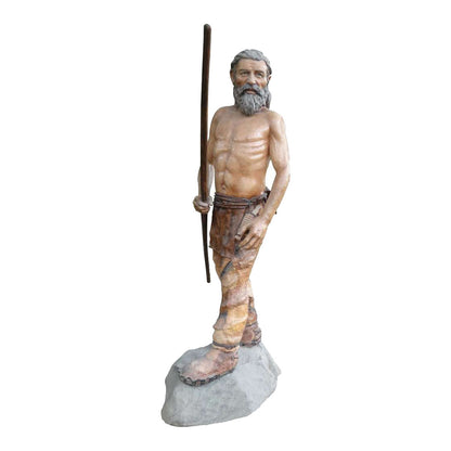 Old Cave Man Life Size Statue
