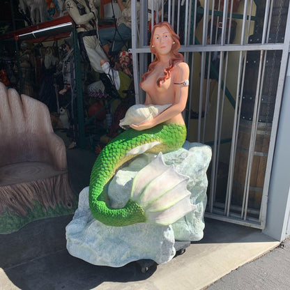 Mermaid Sitting On Rock Statue