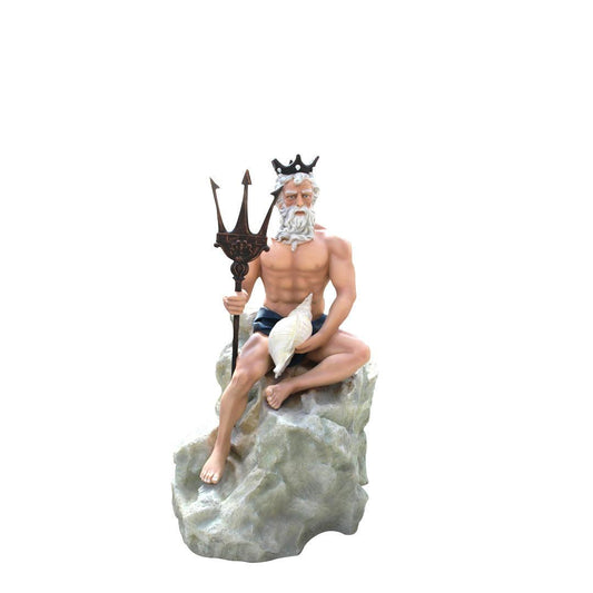 Neptune On Rock Statue - LM Treasures Prop Rentals 