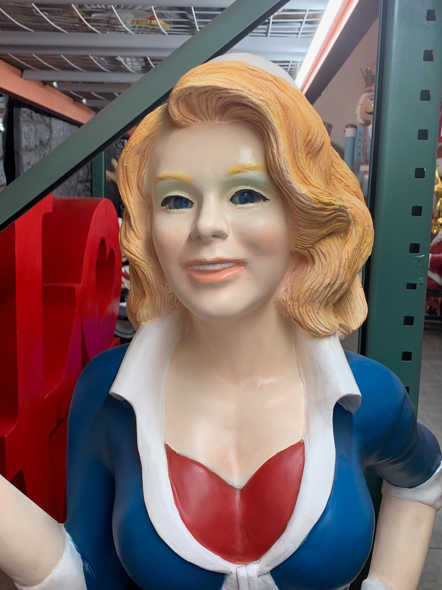 Car Hop Patriotic Waitress Life Size Statue